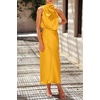 image:imagePRETTYGARDEN Womens Summer Satin Maxi Cocktail Dress  Silk FabricSleeveless Mock NeckFit and FlareAsymmetrical Long DressesElegant FormalWedding Guest PartyCruise OutfitsYellow