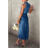 image:imagePRETTYGARDEN Womens Summer Satin Maxi Cocktail Dress  Silk FabricSleeveless Mock NeckFit and FlareAsymmetrical Long DressesElegant FormalWedding Guest PartyCruise OutfitsDark Blue