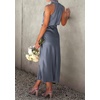 image:imagePRETTYGARDEN Womens Summer Satin Maxi Cocktail Dress  Silk FabricSleeveless Mock NeckFit and FlareAsymmetrical Long DressesElegant FormalWedding Guest PartyCruise OutfitsGrey Blue