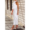 image:imagePRETTYGARDEN Womens Summer Satin Maxi Cocktail Dress  Silk FabricSleeveless Mock NeckFit and FlareAsymmetrical Long DressesElegant FormalWedding Guest PartyCruise OutfitsWhite