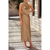 image:imagePRETTYGARDEN Womens Summer Satin Maxi Cocktail Dress  Silk FabricSleeveless Mock NeckFit and FlareAsymmetrical Long DressesElegant FormalWedding Guest PartyCruise OutfitsLight Khaki