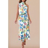 image:imagePRETTYGARDEN Womens Summer Satin Maxi Cocktail Dress  Silk FabricSleeveless Mock NeckFit and FlareAsymmetrical Long DressesElegant FormalWedding Guest PartyCruise OutfitsPrint Multicolored