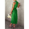 image:imagePRETTYGARDEN Womens Summer Satin Maxi Cocktail Dress  Silk FabricSleeveless Mock NeckFit and FlareAsymmetrical Long DressesElegant FormalWedding Guest PartyCruise OutfitsBright Green