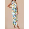 image:imagePRETTYGARDEN Womens Summer Satin Maxi Cocktail Dress  Silk FabricSleeveless Mock NeckFit and FlareAsymmetrical Long DressesElegant FormalWedding Guest PartyCruise OutfitsPrint Multicolored