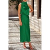 image:imagePRETTYGARDEN Womens Summer Satin Maxi Cocktail Dress  Silk FabricSleeveless Mock NeckFit and FlareAsymmetrical Long DressesElegant FormalWedding Guest PartyCruise OutfitsGreen