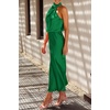 image:imagePRETTYGARDEN Womens Summer Satin Maxi Cocktail Dress  Silk FabricSleeveless Mock NeckFit and FlareAsymmetrical Long DressesElegant FormalWedding Guest PartyCruise OutfitsGreen