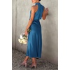 image:imagePRETTYGARDEN Womens Summer Satin Maxi Cocktail Dress  Silk FabricSleeveless Mock NeckFit and FlareAsymmetrical Long DressesElegant FormalWedding Guest PartyCruise OutfitsNavy
