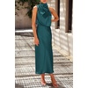 image:imagePRETTYGARDEN Womens Summer Satin Maxi Cocktail Dress  Silk FabricSleeveless Mock NeckFit and FlareAsymmetrical Long DressesElegant FormalWedding Guest PartyCruise OutfitsDark Green