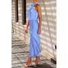 image:imagePRETTYGARDEN Womens Summer Satin Maxi Cocktail Dress  Silk FabricSleeveless Mock NeckFit and FlareAsymmetrical Long DressesElegant FormalWedding Guest PartyCruise OutfitsBlue
