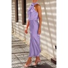 image:imagePRETTYGARDEN Womens Summer Satin Maxi Cocktail Dress  Silk FabricSleeveless Mock NeckFit and FlareAsymmetrical Long DressesElegant FormalWedding Guest PartyCruise OutfitsPurple