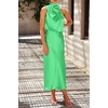image:imagePRETTYGARDEN Womens Summer Satin Maxi Cocktail Dress  Silk FabricSleeveless Mock NeckFit and FlareAsymmetrical Long DressesElegant FormalWedding Guest PartyCruise OutfitsGrass Green