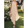 image:imagePRETTYGARDEN Womens Summer Wedding Guest Halter Maxi Dresses  Long Flowy Asymmetrical Sundress Elegant Evening Dinner Party Dress Pockets Beach Vacation Outfits Spring Resort WearBeige