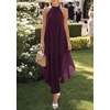 image:imagePRETTYGARDEN Womens Summer Wedding Guest Halter Maxi Dresses  Long Flowy Asymmetrical Sundress Elegant Evening Dinner Party Dress Pockets Beach Vacation Outfits Spring Resort WearDark Purple