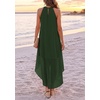 image:imagePRETTYGARDEN Womens Summer Wedding Guest Halter Maxi Dresses  Long Flowy Asymmetrical Sundress Elegant Evening Dinner Party Dress Pockets Beach Vacation Outfits Spring Resort WearArmy Green