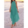 image:imagePRETTYGARDEN Womens Summer Wedding Guest Halter Maxi Dresses  Long Flowy Asymmetrical Sundress Elegant Evening Dinner Party Dress Pockets Beach Vacation Outfits Spring Resort WearCyan Blue