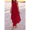 image:imagePRETTYGARDEN Womens Summer Wedding Guest Halter Maxi Dresses  Long Flowy Asymmetrical Sundress Elegant Evening Dinner Party Dress Pockets Beach Vacation Outfits Spring Resort WearRed