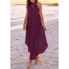 image:imagePRETTYGARDEN Womens Summer Wedding Guest Halter Maxi Dresses  Long Flowy Asymmetrical Sundress Elegant Evening Dinner Party Dress Pockets Beach Vacation Outfits Spring Resort WearBurgundy