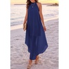 image:imagePRETTYGARDEN Womens Summer Wedding Guest Halter Maxi Dresses  Long Flowy Asymmetrical Sundress Elegant Evening Dinner Party Dress Pockets Beach Vacation Outfits Spring Resort WearDark Blue