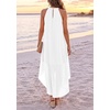 image:imagePRETTYGARDEN Womens Summer Wedding Guest Halter Maxi Dresses  Long Flowy Asymmetrical Sundress Elegant Evening Dinner Party Dress Pockets Beach Vacation Outfits Spring Resort WearWhite