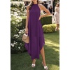 image:imagePRETTYGARDEN Womens Summer Wedding Guest Halter Maxi Dresses  Long Flowy Asymmetrical Sundress Elegant Evening Dinner Party Dress Pockets Beach Vacation Outfits Spring Resort WearPurple