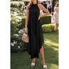 image:imagePRETTYGARDEN Womens Summer Wedding Guest Halter Maxi Dresses  Long Flowy Asymmetrical Sundress Elegant Evening Dinner Party Dress Pockets Beach Vacation Outfits Spring Resort WearBlack