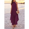 image:imagePRETTYGARDEN Womens Summer Wedding Guest Halter Maxi Dresses  Long Flowy Asymmetrical Sundress Elegant Evening Dinner Party Dress Pockets Beach Vacation Outfits Spring Resort WearBurgundy