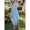 image:imagePRETTYGARDEN Womens Summer Wedding Guest Halter Maxi Dresses  Long Flowy Asymmetrical Sundress Elegant Evening Dinner Party Dress Pockets Beach Vacation Outfits Spring Resort WearLight Blue
