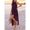 image:imagePRETTYGARDEN Womens Summer Wedding Guest Halter Maxi Dresses  Long Flowy Asymmetrical Sundress Elegant Evening Dinner Party Dress Pockets Beach Vacation Outfits Spring Resort WearDark Purple
