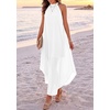 image:imagePRETTYGARDEN Womens Summer Wedding Guest Halter Maxi Dresses  Long Flowy Asymmetrical Sundress Elegant Evening Dinner Party Dress Pockets Beach Vacation Outfits Spring Resort WearWhite