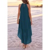 image:imagePRETTYGARDEN Womens Summer Wedding Guest Halter Maxi Dresses  Long Flowy Asymmetrical Sundress Elegant Evening Dinner Party Dress Pockets Beach Vacation Outfits Spring Resort WearLake Blue