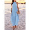 image:imagePRETTYGARDEN Womens Summer Wedding Guest Halter Maxi Dresses  Long Flowy Asymmetrical Sundress Elegant Evening Dinner Party Dress Pockets Beach Vacation Outfits Spring Resort WearLight Blue