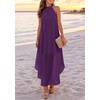 image:imagePRETTYGARDEN Womens Summer Wedding Guest Halter Maxi Dresses  Long Flowy Asymmetrical Sundress Elegant Evening Dinner Party Dress Pockets Beach Vacation Outfits Spring Resort WearPurple