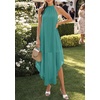 image:imagePRETTYGARDEN Womens Summer Wedding Guest Halter Maxi Dresses  Long Flowy Asymmetrical Sundress Elegant Evening Dinner Party Dress Pockets Beach Vacation Outfits Spring Resort WearCyan Blue