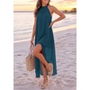 image:imagePRETTYGARDEN Womens Summer Wedding Guest Halter Maxi Dresses  Long Flowy Asymmetrical Sundress Elegant Evening Dinner Party Dress Pockets Beach Vacation Outfits Spring Resort WearLake Blue