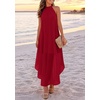 image:imagePRETTYGARDEN Womens Summer Wedding Guest Halter Maxi Dresses  Long Flowy Asymmetrical Sundress Elegant Evening Dinner Party Dress Pockets Beach Vacation Outfits Spring Resort WearRed