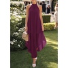 image:imagePRETTYGARDEN Womens Summer Wedding Guest Halter Maxi Dresses  Long Flowy Asymmetrical Sundress Elegant Evening Dinner Party Dress Pockets Beach Vacation Outfits Spring Resort WearBurgundy
