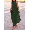 image:imagePRETTYGARDEN Womens Summer Wedding Guest Halter Maxi Dresses  Long Flowy Asymmetrical Sundress Elegant Evening Dinner Party Dress Pockets Beach Vacation Outfits Spring Resort WearArmy Green