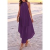 image:imagePRETTYGARDEN Womens Summer Wedding Guest Halter Maxi Dresses  Long Flowy Asymmetrical Sundress Elegant Evening Dinner Party Dress Pockets Beach Vacation Outfits Spring Resort WearPurple