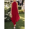 image:imagePRETTYGARDEN Womens Summer Wedding Guest Halter Maxi Dresses  Long Flowy Asymmetrical Sundress Elegant Evening Dinner Party Dress Pockets Beach Vacation Outfits Spring Resort WearRed