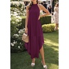 image:imagePRETTYGARDEN Womens Summer Wedding Guest Halter Maxi Dresses  Long Flowy Asymmetrical Sundress Elegant Evening Dinner Party Dress Pockets Beach Vacation Outfits Spring Resort WearBurgundy