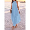image:imagePRETTYGARDEN Womens Summer Wedding Guest Halter Maxi Dresses  Long Flowy Asymmetrical Sundress Elegant Evening Dinner Party Dress Pockets Beach Vacation Outfits Spring Resort WearLight Blue