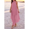image:imagePRETTYGARDEN Womens Summer Wedding Guest Halter Maxi Dresses  Long Flowy Asymmetrical Sundress Elegant Evening Dinner Party Dress Pockets Beach Vacation Outfits Spring Resort WearPink