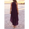 image:imagePRETTYGARDEN Womens Summer Wedding Guest Halter Maxi Dresses  Long Flowy Asymmetrical Sundress Elegant Evening Dinner Party Dress Pockets Beach Vacation Outfits Spring Resort WearDark Purple