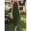 image:imagePRETTYGARDEN Womens Summer Wedding Guest Halter Maxi Dresses  Long Flowy Asymmetrical Sundress Elegant Evening Dinner Party Dress Pockets Beach Vacation Outfits Spring Resort WearArmy Green