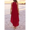 image:imagePRETTYGARDEN Womens Summer Wedding Guest Halter Maxi Dresses  Long Flowy Asymmetrical Sundress Elegant Evening Dinner Party Dress Pockets Beach Vacation Outfits Spring Resort WearRed
