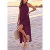 image:imagePRETTYGARDEN Womens Summer Wedding Guest Halter Maxi Dresses  Long Flowy Asymmetrical Sundress Elegant Evening Dinner Party Dress Pockets Beach Vacation Outfits Spring Resort WearBurgundy