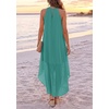 image:imagePRETTYGARDEN Womens Summer Wedding Guest Halter Maxi Dresses  Long Flowy Asymmetrical Sundress Elegant Evening Dinner Party Dress Pockets Beach Vacation Outfits Spring Resort WearCyan Blue