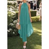 image:imagePRETTYGARDEN Womens Summer Wedding Guest Halter Maxi Dresses  Long Flowy Asymmetrical Sundress Elegant Evening Dinner Party Dress Pockets Beach Vacation Outfits Spring Resort WearCyan Blue