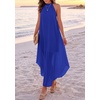 image:imagePRETTYGARDEN Womens Summer Wedding Guest Halter Maxi Dresses  Long Flowy Asymmetrical Sundress Elegant Evening Dinner Party Dress Pockets Beach Vacation Outfits Spring Resort WearBlue