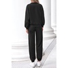 image:imagePRETTYGARDEN Womens Sweatsuits 2 Piece Outfits Fall Matching Lounge Sets  Casual Loose Zip Up Oversized Sweatshirts High Waist Jogger Tracksuits Two Piece Sweat Suits Travel Airport Workout SetsBlack